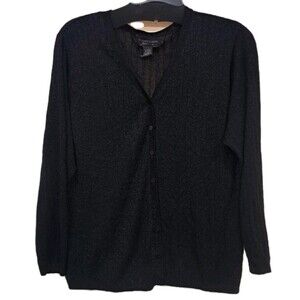 Working Classics Designs & Co Sweater Womens 18/20 Black Cardigan Long Sleeve